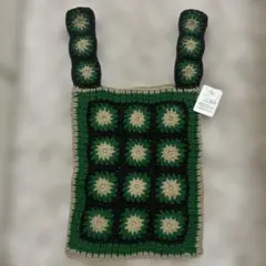 【非売品】TITICACA タグ付き　カラフルクロシェバッグ　ブラックのサムネイル
