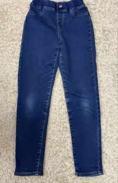 GUダークブルースキニーパンツ・裏起毛・140cm