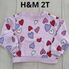 【H&M】ハート柄ピンクトレーナー (2T)