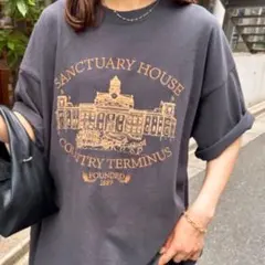 DISCOAT モチーフ刺繍ロゴTシャツ ＜ユニセックス＞チャコールグレーのサムネイル