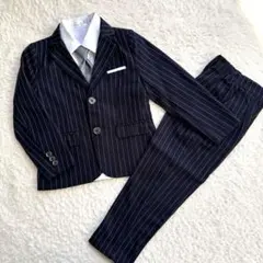 男の子　110 フォーマル スーツ４点セット　ストライプ　卒園式　入学式