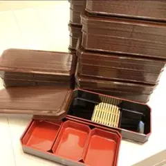 未使用　大きめ2段弁当箱　　八角形弁当箱 仕切り　網　付き　10セット