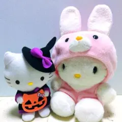 ハローキティ ハロウィンコスチューム ぬいぐるみ２個セット