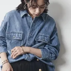 CHIC STYLE デニムオーバーサイサイシャツ