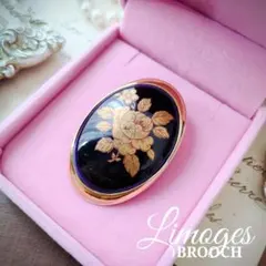 Limoges リモージュ ローズ ブローチ 楕円形 フランス 薔薇 高級磁器のサムネイル