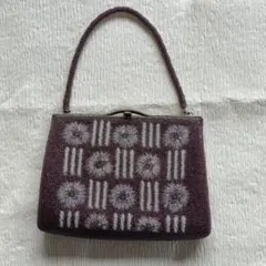 【アンティーク】【良品】ビーズ装飾 パープル ハンドバッグ　和装小物