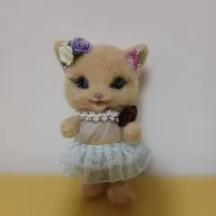 羊毛フェルト インテリア 雑貨 作家 フラワー 春 母の日 猫 花