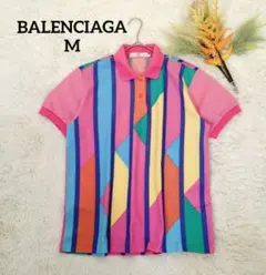 バレンシアガ レディース 半袖ポロシャツ(M)ゴルフウェア ピンク コットン混