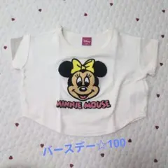 【100cm】Disney ミニーマウスサガラ刺繍☆ワッフルTシャツのサムネイル