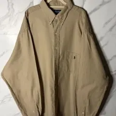 【早い者勝ち】Ralph Lauren 長袖シャツ XL ベージュ ポニー刺繍