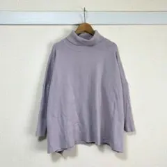 IEDIT イディット タートルネックニット ドルマン ラベンダー M ゆったり
