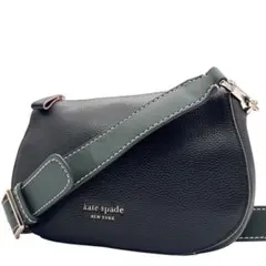 極美品　ケイトスペード　ショルダーバッグ　レザー　黒　ロゴ　斜め掛け◎