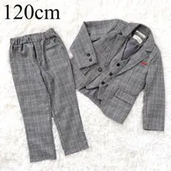 120cm♡フォーマル　3点セット　ジャケット　ベスト　パンツ　男の子　チェック