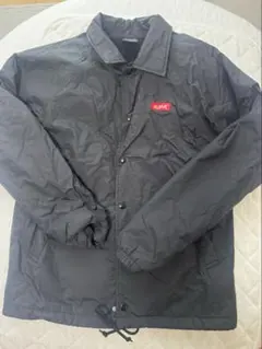 x-girl エックスガール　ロゴ刺繍　コーチジャケット　裏フリース　黒