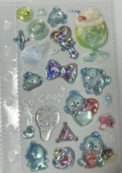 【正規品】サンリオ　ハンギョドン　はぴだんぶい　ボンボンドロップシール　夏　花火