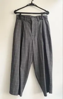 HAREグレー チェック柄 クロップドスラックス メンズ　パンツ