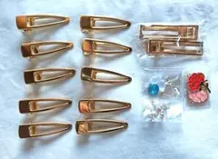 ゴールドヘアクリップ　パーツ　ハンドメイド手芸材料