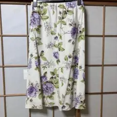 ローラアシュレイ 花柄スカート ホワイト 白