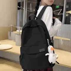 リュック　黒　ユニセックス　大容量　カバン　シンプル　韓国 メンズ　レディース