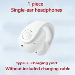 クリップ式 Bluetooth イヤホン 片耳 軽量通話対応 ホワイト 快適装着