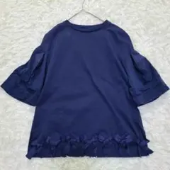 ✨️希少✨️ MUVEIL カシュクール リボン ブラウス 半袖 ネイビーのサムネイル