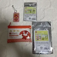 【新品】お茶犬 ガラケー型アクリルキーホルダー ミニクリアポーチ アール セット