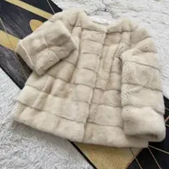 近年人気モデル サガファー パステルミンク ファーコート L 横段 軽量 