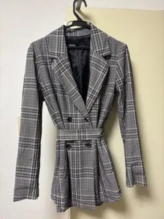ZARA チェック柄 テーラードジャケット XS