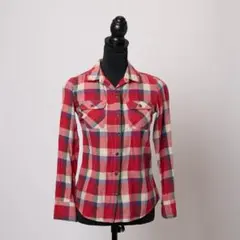 エディーバウアー 赤チェックシャツ PXS 小さいサイズ 綿100% 古着