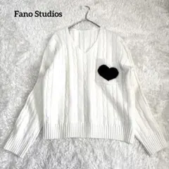 Fano Studios Vネック 長袖　ケーブルニット　ハート　ポケット　Lのサムネイル