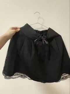 量産型、地雷系フレアスカート 黒 レース付き