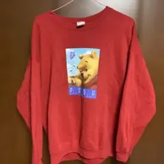 Disney Store プーさん トレーナー XXL レッド　(XL相当)