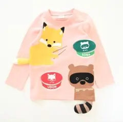 【新品未開封】CHEEK ROOM きつねとたぬきロングTシャツ