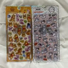 【正規品】プチドロップステッカー プーさん 101匹わんちゃん ディズニー 2枚のサムネイル