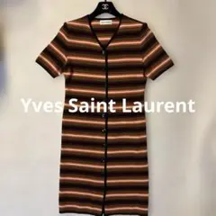 美品 イヴサンローラン ストライプ 半袖 ロングワンピース ロングカーディガンのサムネイル
