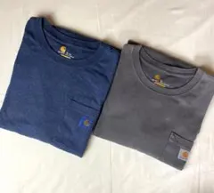 Carhartt ポケットT 2枚セット XL グレー ネイビー 古着