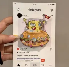 スポンジボブ　スマホグリップ　スマホスタンド　スマホアクセサリー　スマホリング