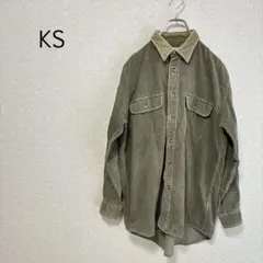 b0252【KS】コーデュロイ シャツ 長袖 Ｍ カジュアル ヴィンテージ