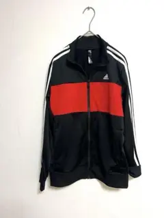adidas ジャージ 上 160 キッズ レディース可トラックジャケット黒 赤