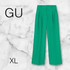 GU ジーユー カラースラックス 【XL】グリーン