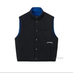 Stussy リバーシブルダウンベスト ブラック/ブルー