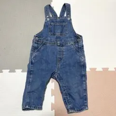 H&M ベビー デニムオーバーオール 74（9M）　サロペット　ブルー　無地