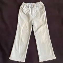 フレアパンツ 110cm ライトブルー フリンジ