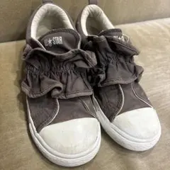 21センチ　コンバース　ALL STAR カーキ　フリルスリッポン