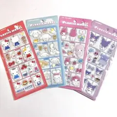 サンリオ プラスチックモデル風 シール 4種 キティ シナモ　マイメロ クロミ