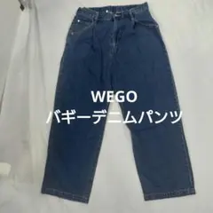 WEGO バギーデニムパンツ M ワイドデニム イージーパンツ ウエストゴムのサムネイル