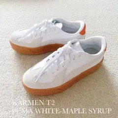 美品PUMA KARMEN T2 WHITEスニーカー目黒蓮SnowManプーマ