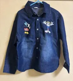 ディズニー ミッキー 子供服 110cm デニム風シャツ