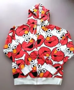 セサミストリート エルモ フード付パーカー 前開き Lサイズ 中古品