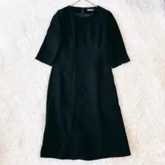 I.M.G.N 七分袖 ワンピース フレア 黒 (7) フォーマル 裏地 上品